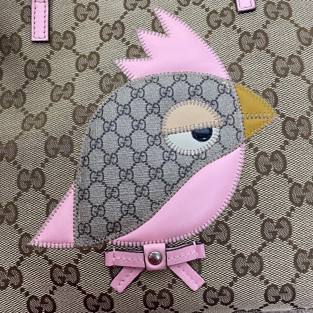 GUCCI Girls Zoo Bird GG Canvas Mini Tote Handbag - Picture 10 of 16